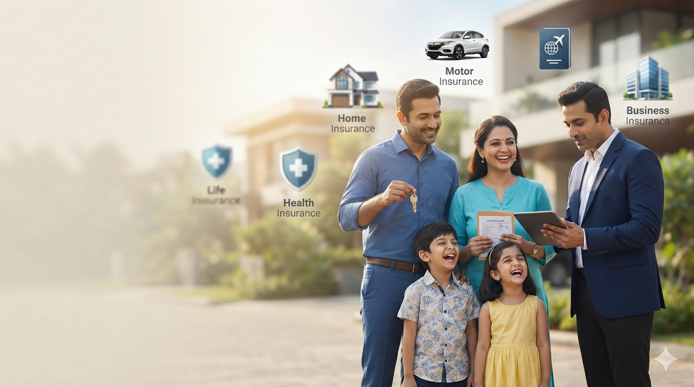 Happy family protected by insurance coverage